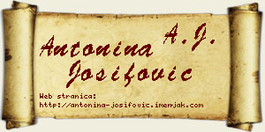 Antonina Josifović vizit kartica